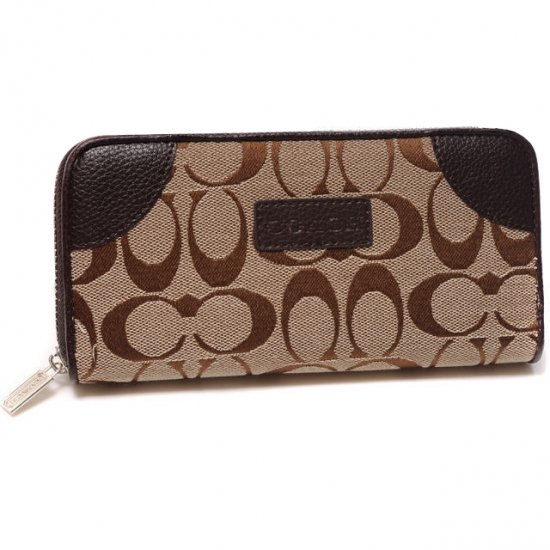 Coach Legacy Logo Signature Large Coffee Wallets DTW | Coach Outlet Canada